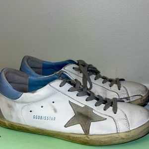 Golden Goose Superstar with Light Blue Back and Grey Suede Patch